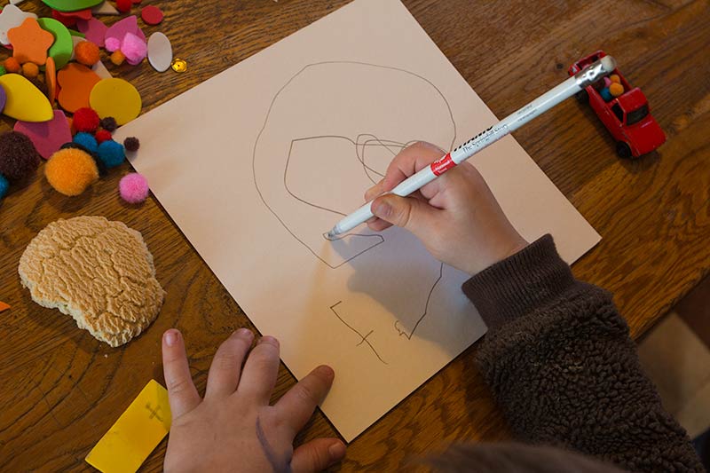 A child drawing a picture